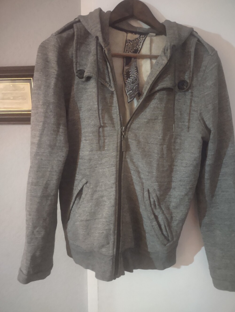 L.A.M.B. Gray Hooded Zip-Up Jacket Size medium